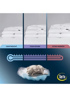 Serta Serta Down Illusion Lightweight Hypoallergenic Down Alternative Comforter with Corner Loops, King/Cal King, White  - Image 4