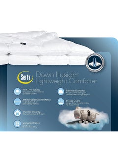 Serta Serta Down Illusion Lightweight Hypoallergenic Down Alternative Comforter with Corner Loops, King/Cal King, White  - Image 5