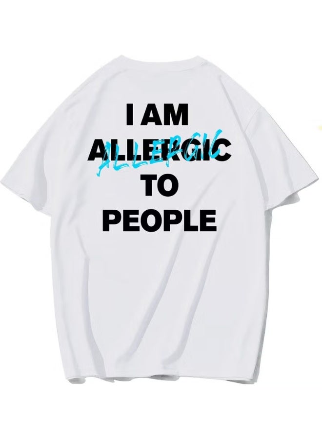 BRZ Collection Unisex Oversize I Am Allergic To People T-Shirt - Image 1