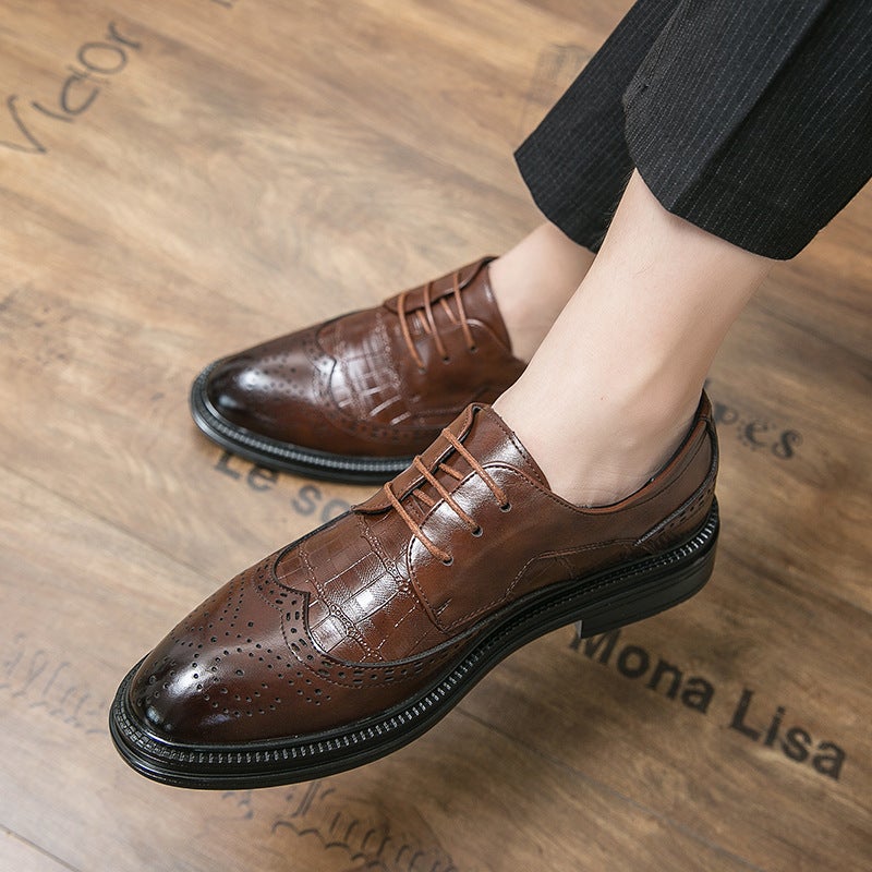 Plus Size Men'S Leather Shoes 2023 British Business Dress Shoes 37-46 Size Men'S Wedding Groom Shoes - Image 4