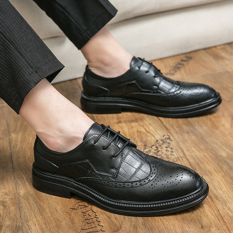 Plus Size Men'S Leather Shoes 2023 British Business Dress Shoes 37-46 Size Men'S Wedding Groom Shoes - Image 3
