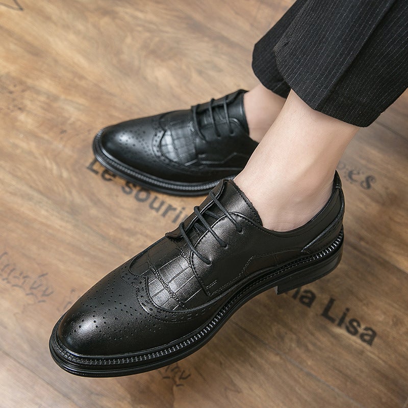 Plus Size Men'S Leather Shoes 2023 British Business Dress Shoes 37-46 Size Men'S Wedding Groom Shoes - Image 5