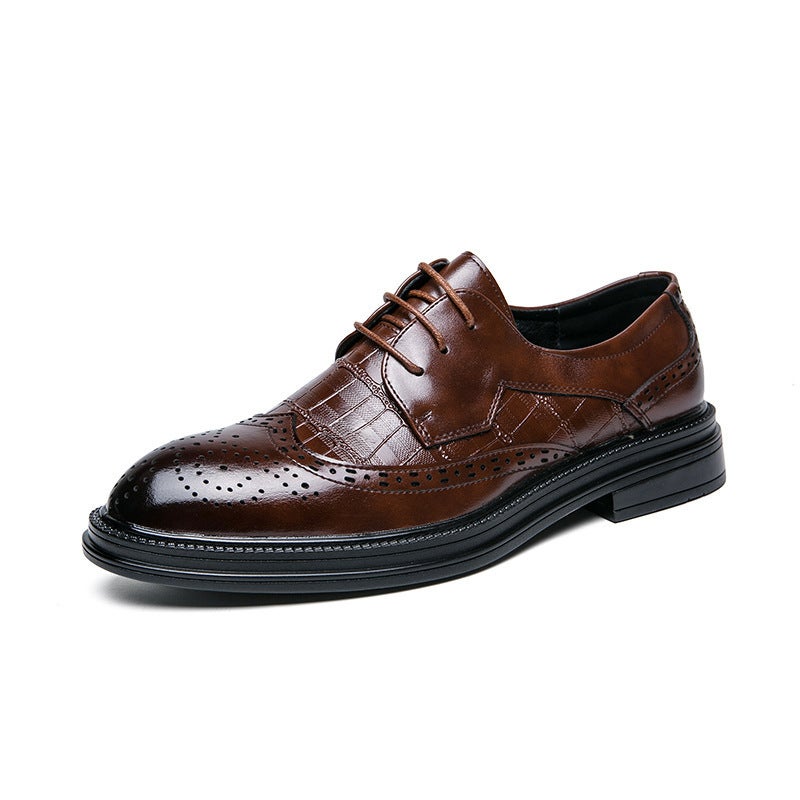 Plus Size Men'S Leather Shoes 2023 British Business Dress Shoes 37-46 Size Men'S Wedding Groom Shoes - Image 1