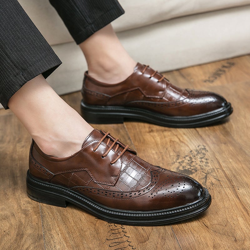 Plus Size Men'S Leather Shoes 2023 British Business Dress Shoes 37-46 Size Men'S Wedding Groom Shoes - Image 2