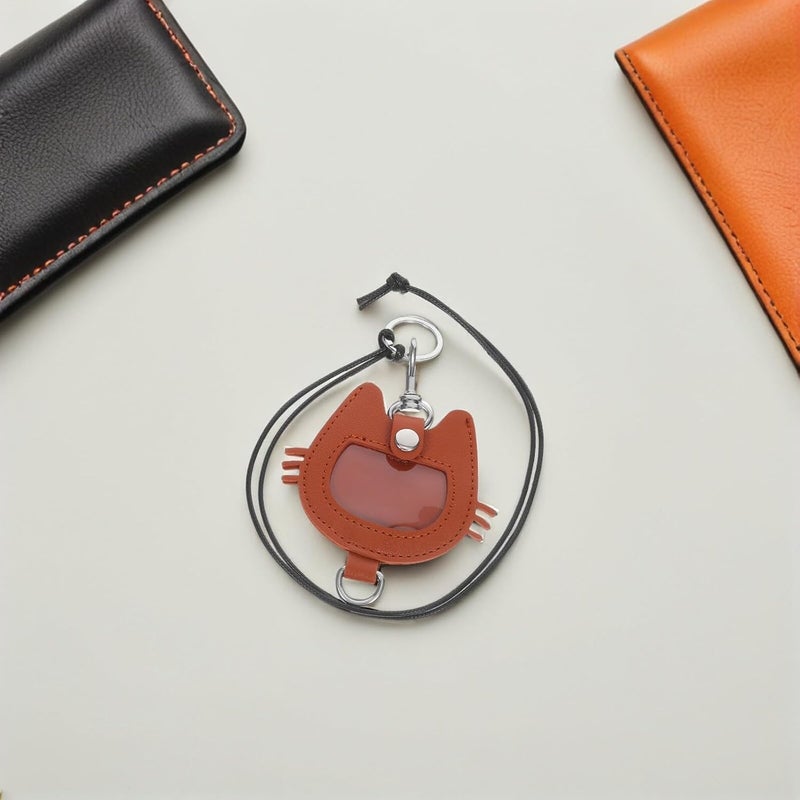 MAGICLULU Pet Hair Keepsake Keychain Pu Leather Commemorative Dog Hair Storage Pendant Memorial Keyring for Pet Lovers Light Brown - Image 5