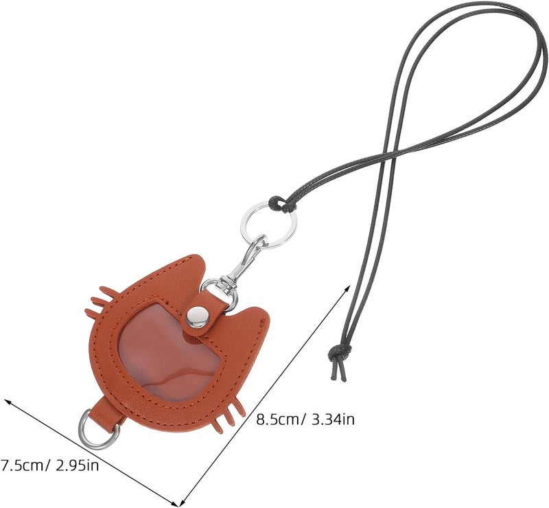 MAGICLULU Pet Hair Keepsake Keychain Pu Leather Commemorative Dog Hair Storage Pendant Memorial Keyring for Pet Lovers Light Brown - Image 2