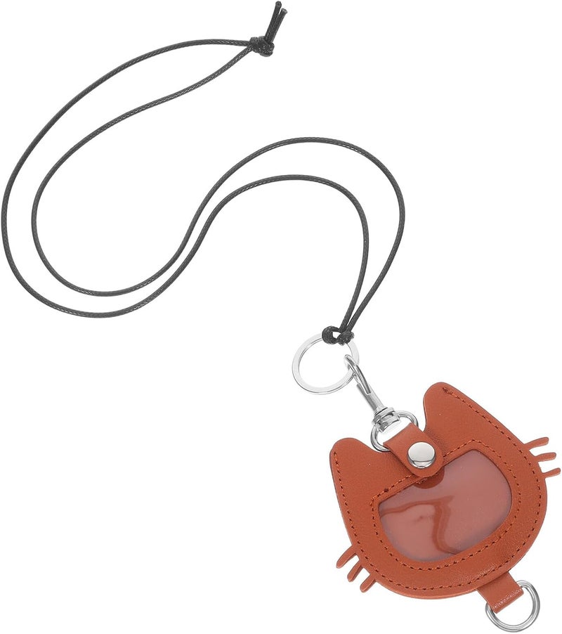 MAGICLULU Pet Hair Keepsake Keychain Pu Leather Commemorative Dog Hair Storage Pendant Memorial Keyring for Pet Lovers Light Brown - Image 1