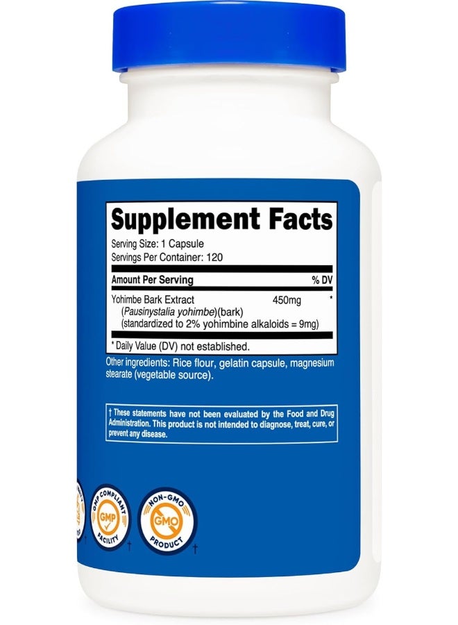 Nutricost مستخلص لحاء اليوهيمبي 450 ملغ (9 ملغ من قلويدات اليوهيمبين)، 120 كبسولة - قوة إضافية، خالي من الغلوتين، غير معدّل وراثيًا - Image 5