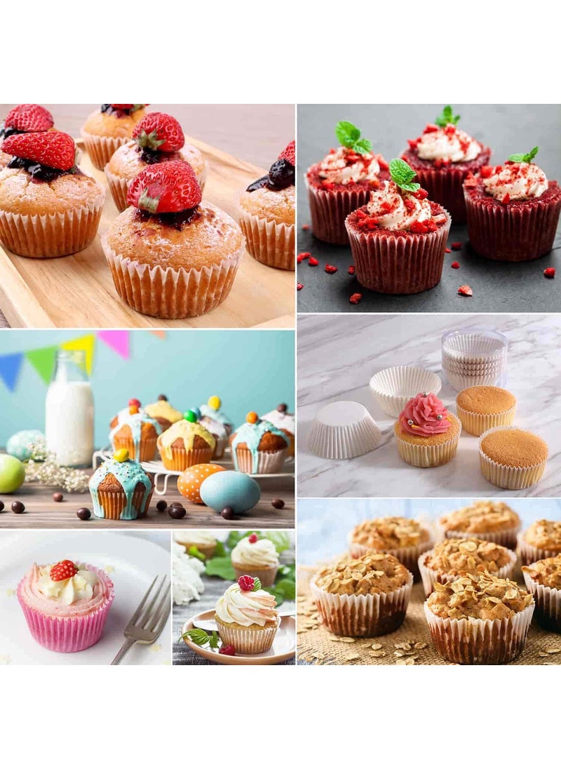 APOLLINE INDIA APOLLINE INDIA 100pcs Plain Cup Standard Size Colourfull Cupcake Liners Greaseproof Paper Muffin Baking Cups Nonstick Muffin for Birthday  - Image 4