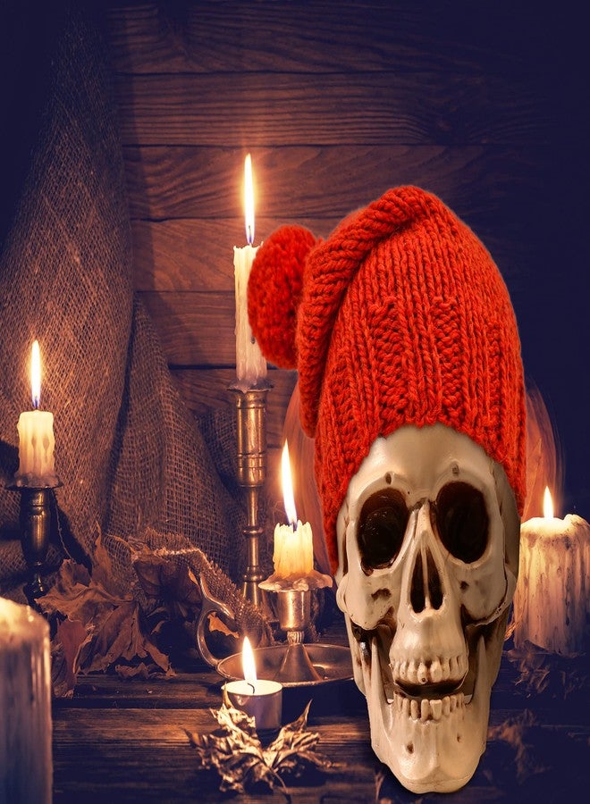 Sratte 4 Pcs Halloween Human Skull Model Human Adult Skull Plastic Skull Decor Fake Skull Decorations Realistic Skull Head Decor Head Bone Model Human Skeleton Head Human Skull Statue (5.1 Inch) - Image 4