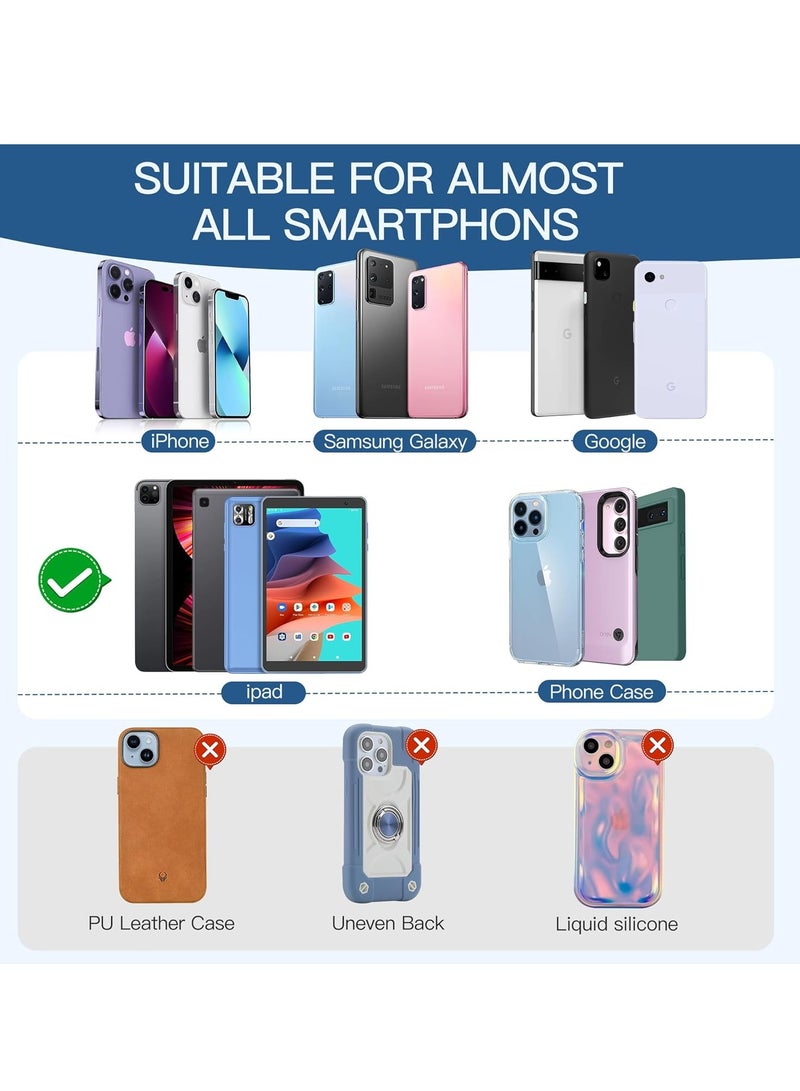 KASTWAVE 5Pcs Phone Wallet, Wallet Cell Phone Card Holder, Sticky Wallet for Back of Phone Credit Card Holder, Fitting for Almost All Smartphones, Wallet Card Holder, Black White Grey Pink Blue - Image 4