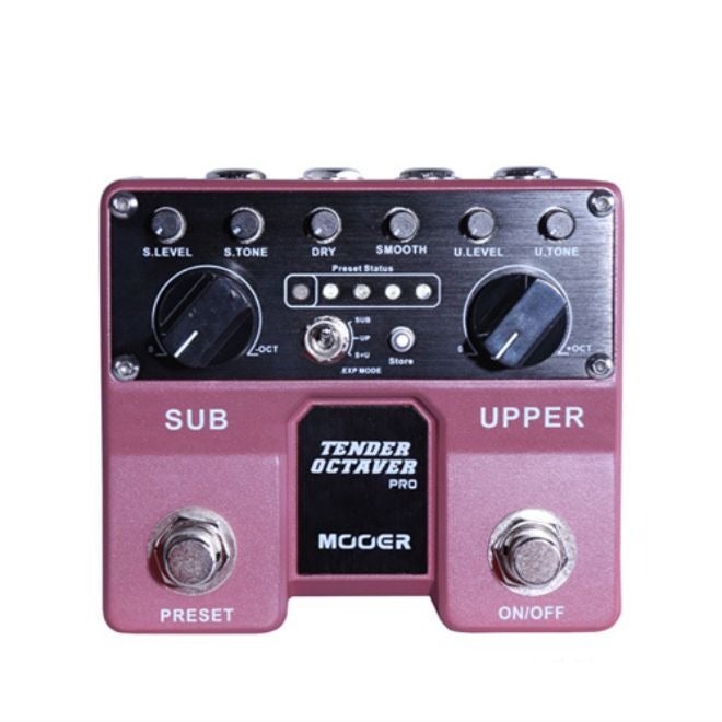 MOOER Tender Octaver Pro Twin Series Polyphonic Octave Pedal, Independent Sub & Upper Octave Control, Stereo Output, 4 Presets, Expression Pedal  Input - Image 1