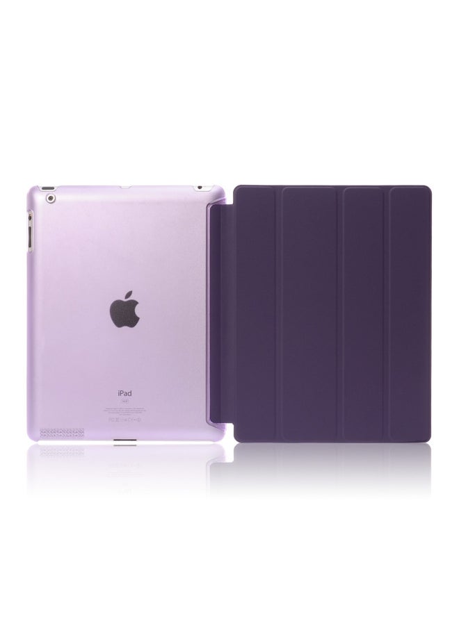 Suitable For IPad 10.2 Flat Protective Cover Pro11 Elastic Leather 10.5 Triple Fold Mini6 Bracket Hard Shell-Color:Purple-Applicable Model:mini6 2021  - Image 1