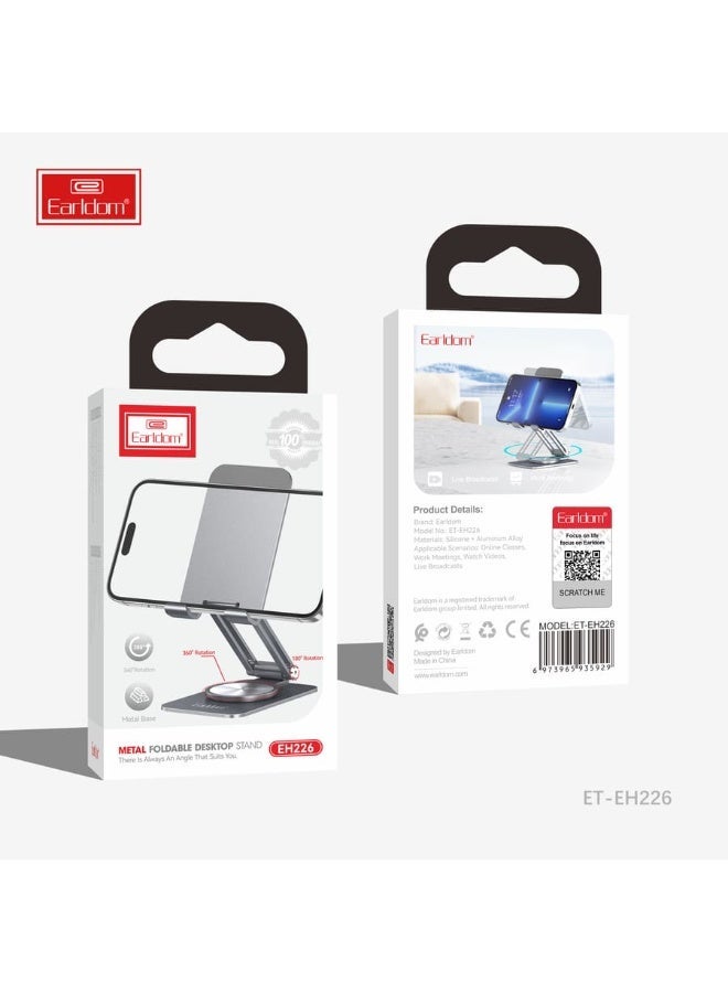 Earldom EH226 Foldable Desktop Phone Stand – Adjustable & Space-Saving Holder - Image 2