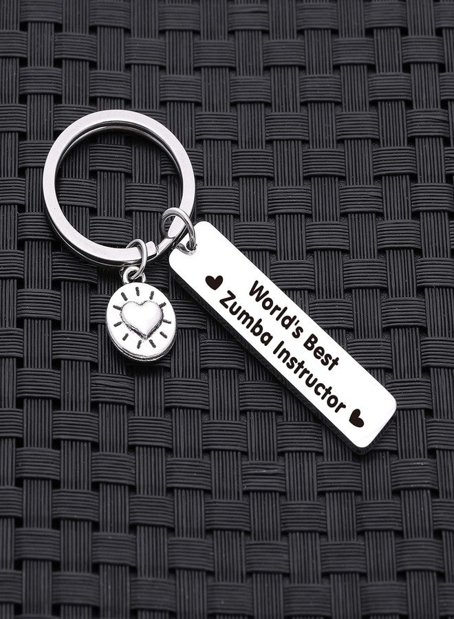 Nothers Fitness Instructor Keychain - Zumba Dance Teacher Gift - Black Stainless Steel Modern Round Keychain - Unisex-Adults - Image 2