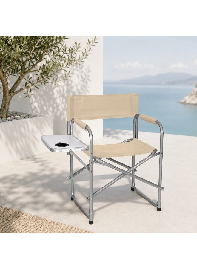 Foldable Camping Chair with Side Table & Cup Holder | Portable Aluminium Outdoor Chair - Image 3