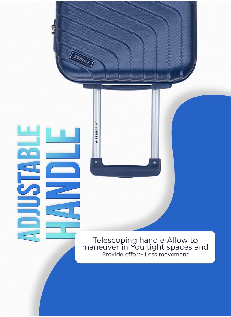 Stargold Single Hardside Spinner ABS Trolley Luggage With Number Lock Bright Blue 20 Inches  - Image 2