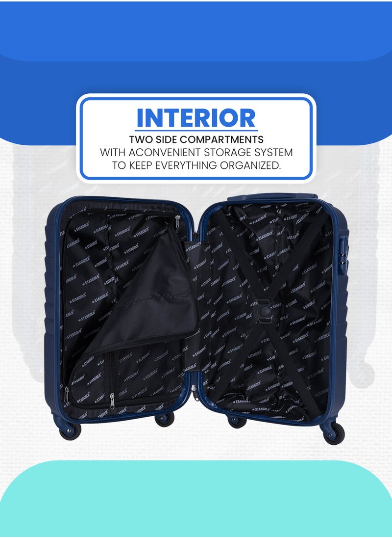 Stargold - Single Hardside Spinner ABS Trolley Luggage With Number Lock Bright Blue 20 Inches - Image 1