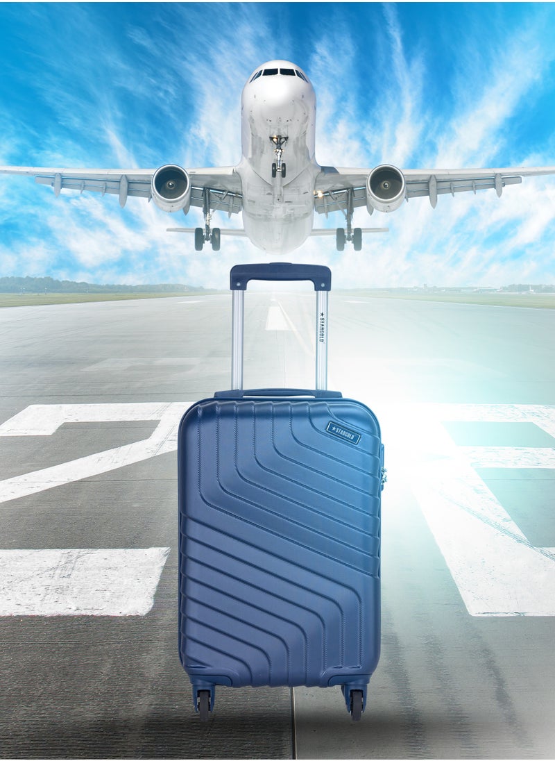Stargold - Single Hardside Spinner ABS Trolley Luggage With Number Lock Bright Blue 20 Inches - Image 1