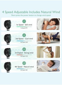Momcozy Portable Stroller Fan, 27H Ultra-long Battery Life, Detachable 4 Speed 360°Rotate, LED Night Light with 2 Modes, USB Rechargeable and Handheld Cooling Fan for Travel, Car Seat, Bedroom  - Image 3