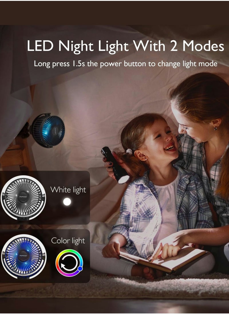 Portable Stroller Fan, 27H Ultra-long Battery Life, Detachable 4 Speed 360°Rotate, LED Night Light with 2 Modes, USB Rechargeable and Handheld Cooling Fan for Travel, Car Seat, Bedroom - pzsku/ZD9CAEC3A8915B7A09241Z/45/_/1712663714/3d3ae53a-1dbd-44c0-94be-25e4aa6ada1d