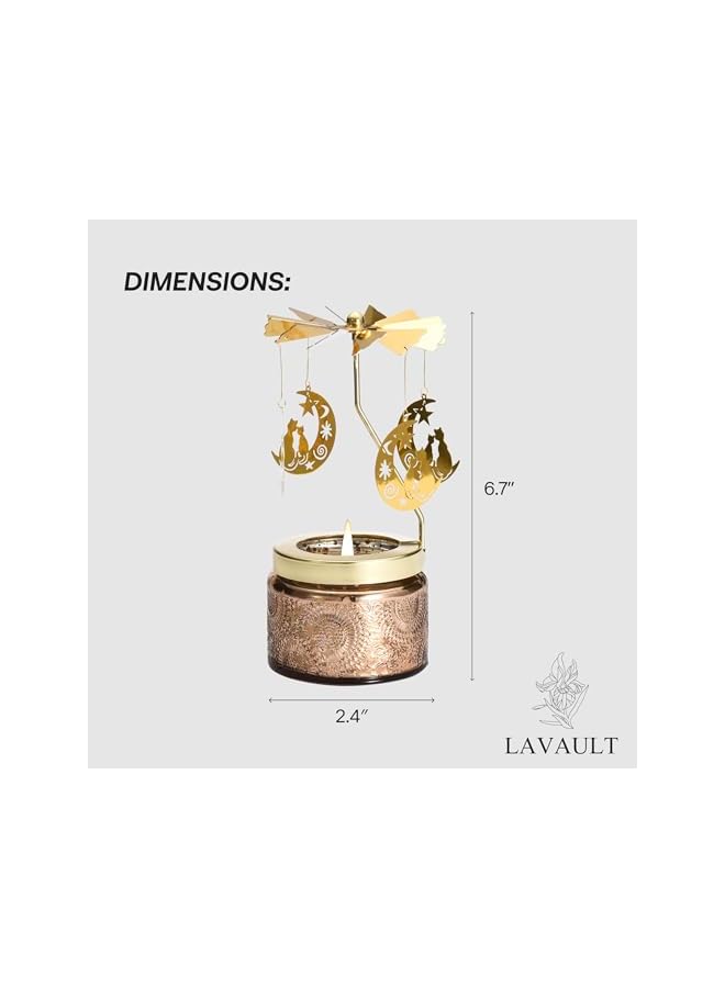 The Bros Candle Holder, Mobile Carousel Tea Light Holder, Vintage Design, Long-Lasting Quality Materials, Easy to Clean, for Relaxing Atmosphere, for Table, Living Room, and Christmas Decoration - Image 4