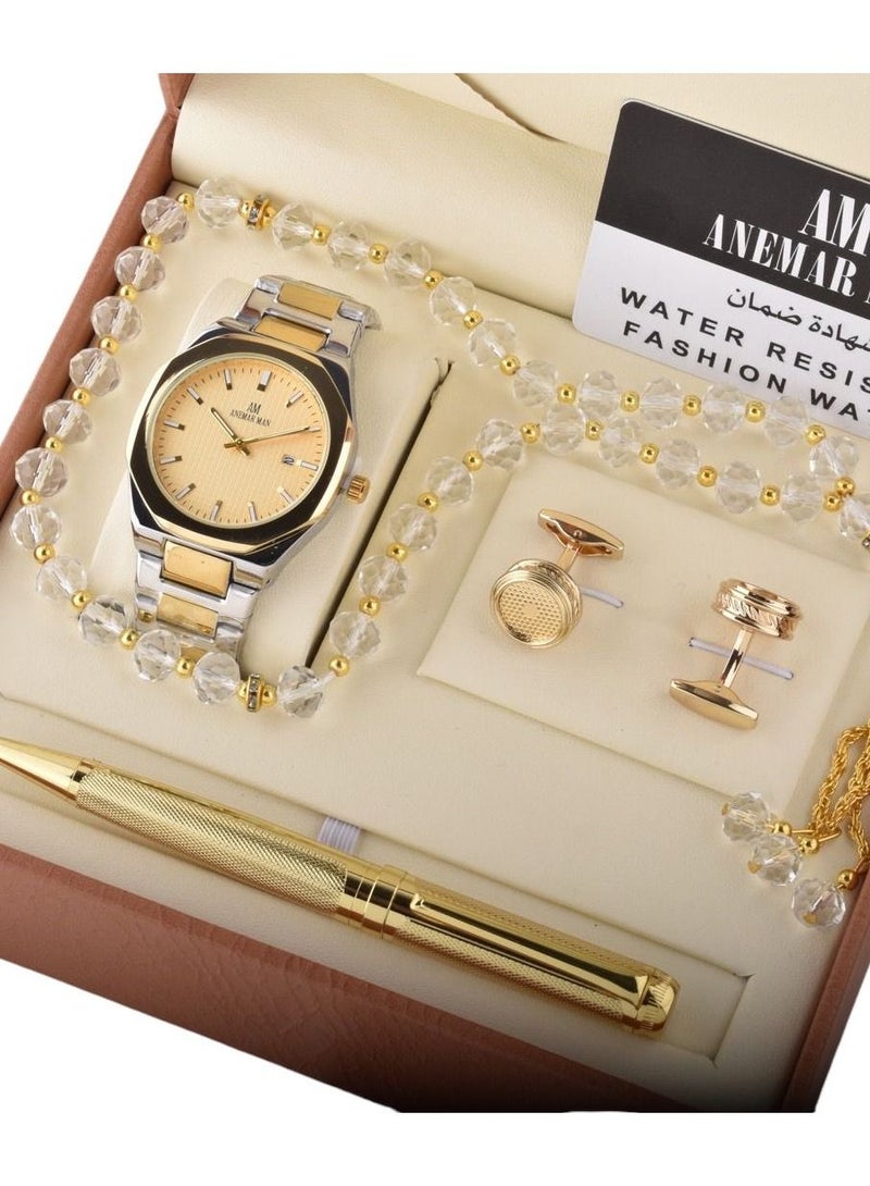 ANEMAR MAN Luxurious watch set - with bracelet, pen and cupcake for men