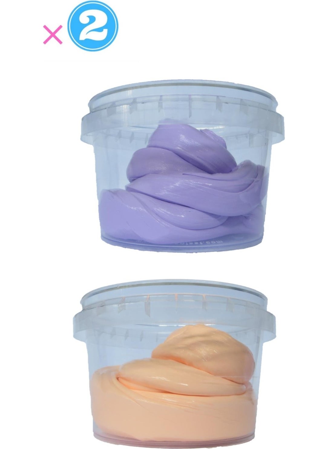 HELLOVE Non-Stick Purple-Orange Slime 2 Pcs Fluffy Slime Play Dough  - Image 2
