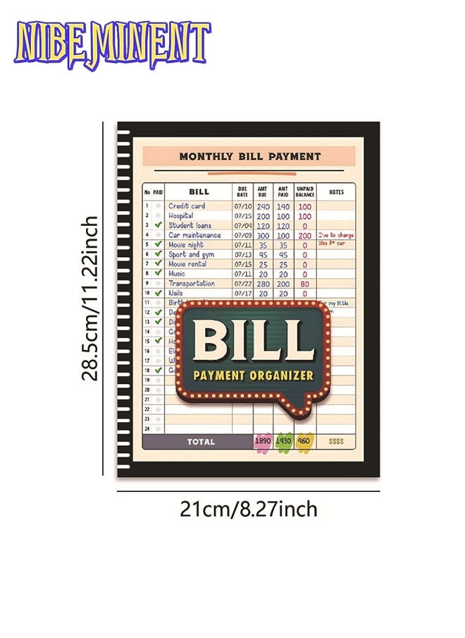 NIBEMINENT Bill Payment Organizer: A 4-Year Bill Tracker Notebook With 1150 Billing Records, Great Gift For Families & Debt Crushers  - Image 2