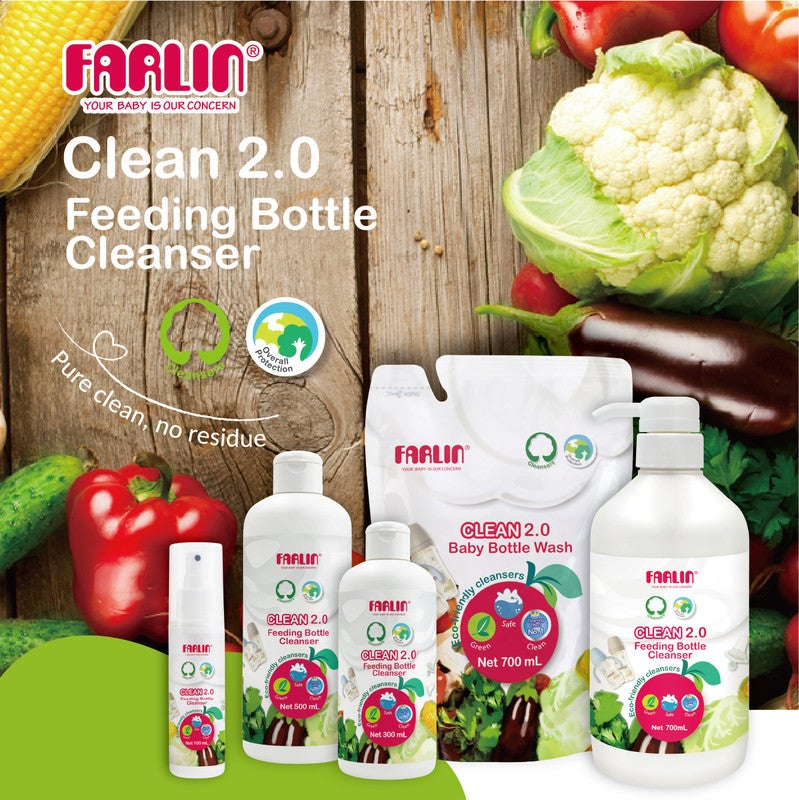 Farlin Clean 2.0 Baby Bottle Wash – Plant-Based Formula, pH 5.5, Antibacterial, Eco-Friendly, 500ml - Image 4