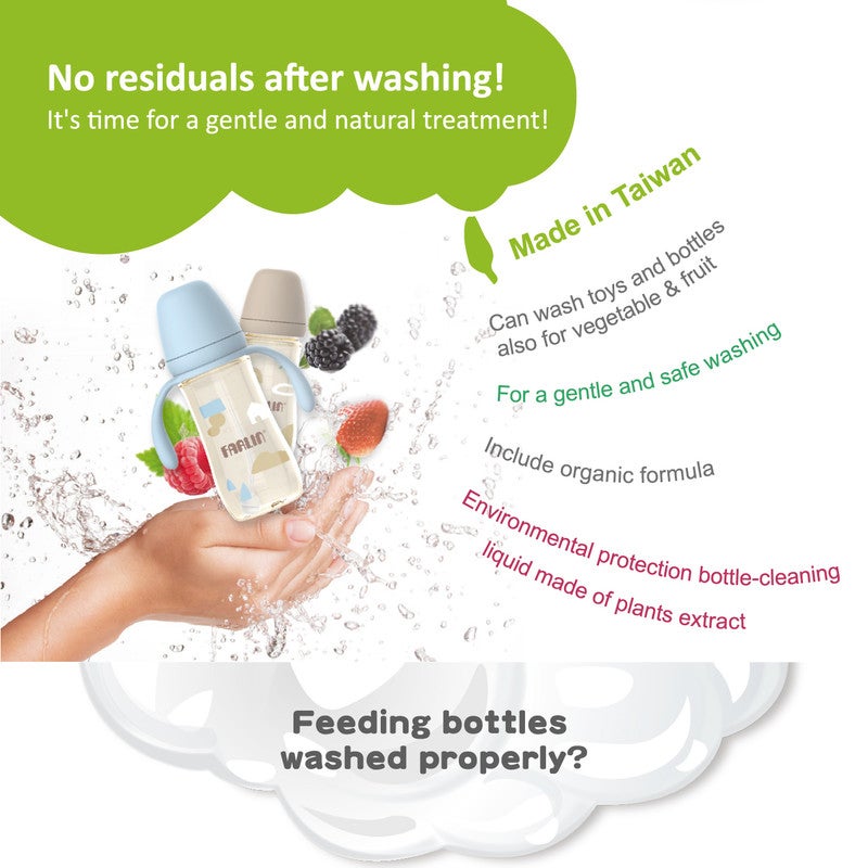 Farlin Clean 2.0 Baby Bottle Wash – Plant-Based Formula, pH 5.5, Antibacterial, Eco-Friendly, 500ml - Image 5