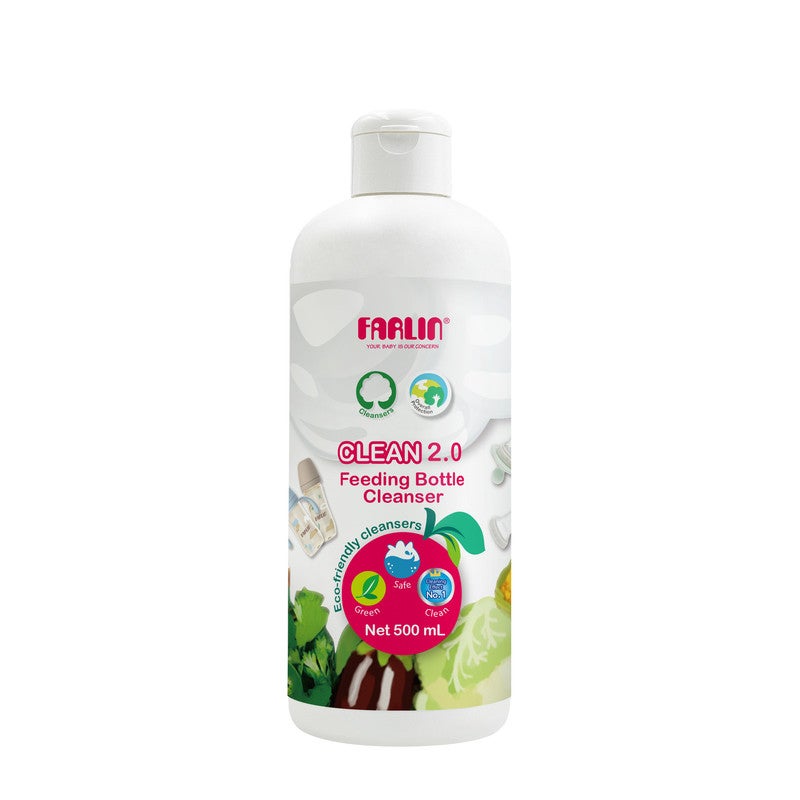 Farlin Clean 2.0 Baby Bottle Wash – Plant-Based Formula, pH 5.5, Antibacterial, Eco-Friendly, 500ml - Image 1