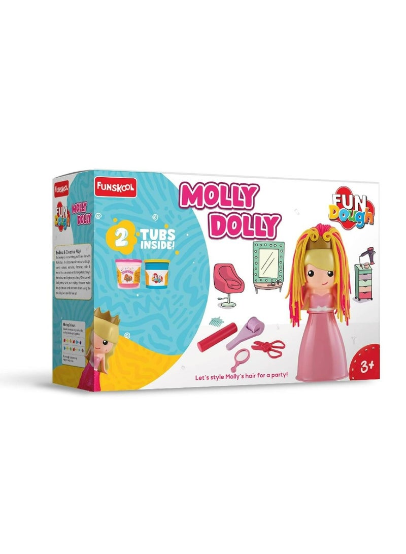 Funskool Molly Dolly, Fundough | Pretend Playset, Multicolour, Dough, Toy, Shaping, Sculpting, Ages 3+ - Image 1