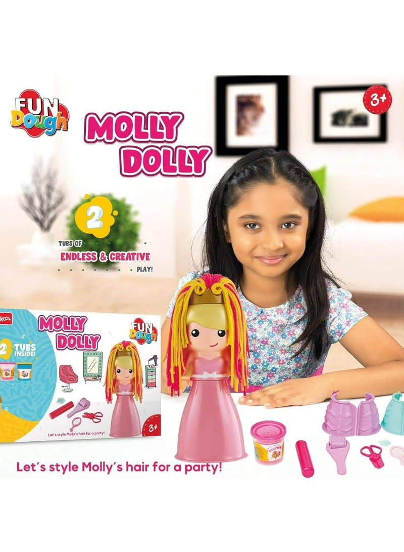 Funskool Molly Dolly, Fundough | Pretend Playset, Multicolour, Dough, Toy, Shaping, Sculpting, Ages 3+ - Image 3