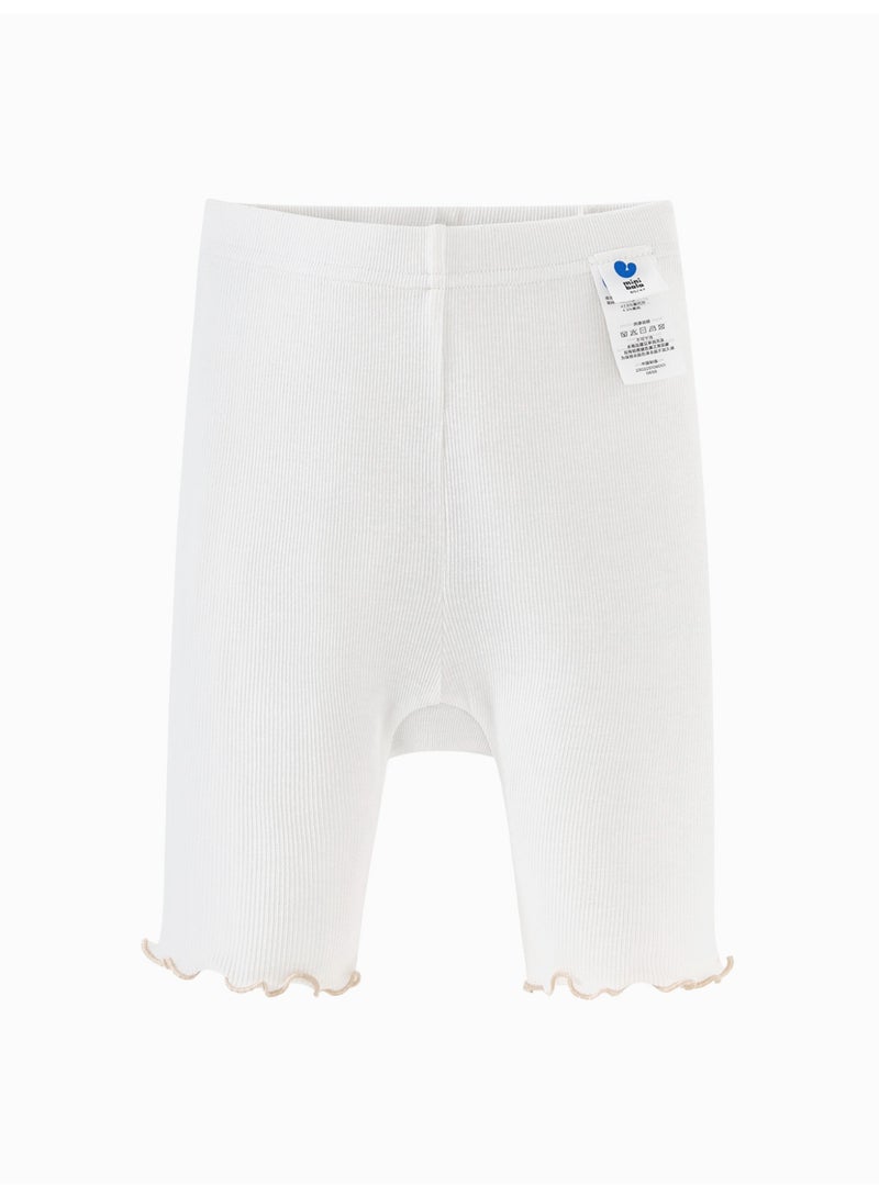 ميني بالا قابعات طفلكِ الصغيرة للبنات الأنيقة من القماش النسيجي، القماش الناعم والملمس للهواء، تصميم طوق زبادي متموج، مقبض ورك مرن، مثالي للارتداء اليومي ولعبة وأضواء غير رسمية، قابعات كابري صيفية لطيفة لأطفالكِ - Image 4