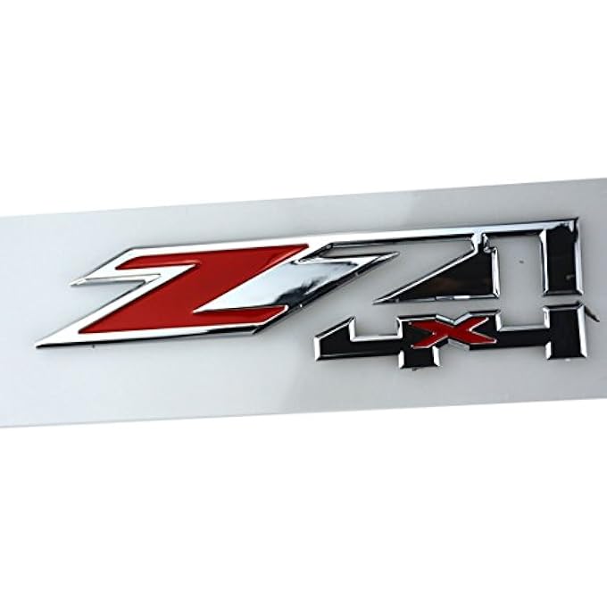 TJMR 2Pcs Z71 4X4 Emblems For Gmc Chevy Silverado Sierra Tahoe Suburban New 1500 2500 3500 Decal Chrome Red - Image 5