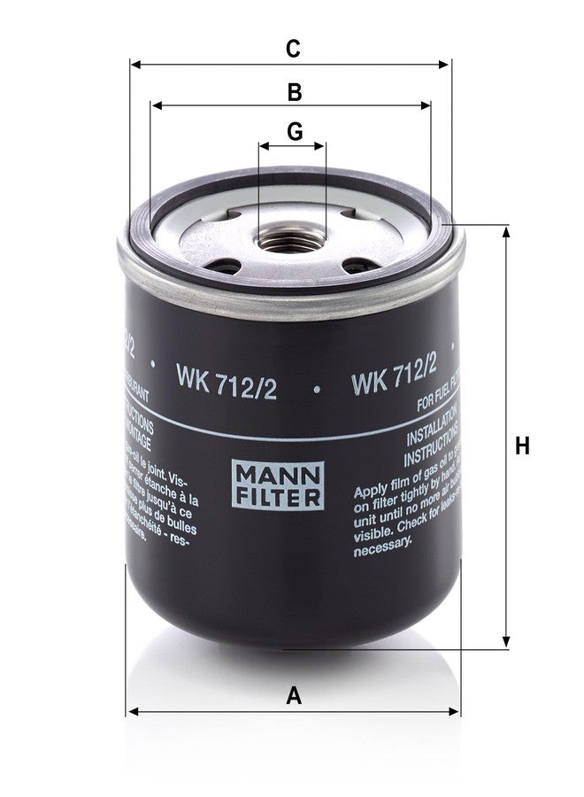 MANN FILTER MANN-FILTER WK 712/2 Fuel Filter, for Utility Vehicles - Image 4