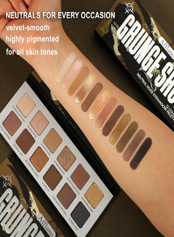 Afflano Neutral Nude Eyeshadow Palette, Matte Shimmer Beige Brown Eyeshadow Palette Highly Pigmented, Blendable Natural Colors Long-Wear, Nude Eye Shadow for Women Brown Eyes Daily Grunge Makeup - Image 2