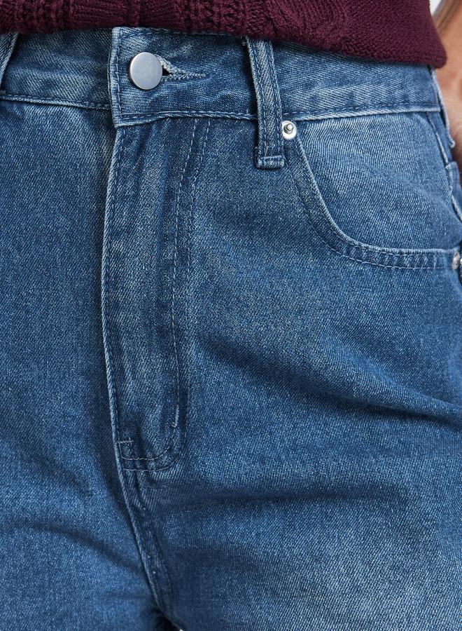 Styli Women High Rise Straight Leg Jeans - Image 3