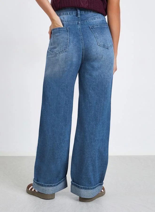 Styli Women High Rise Straight Leg Jeans