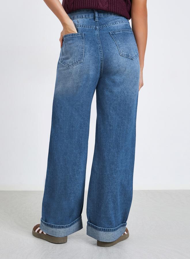 Styli Women High Rise Straight Leg Jeans - Image 4