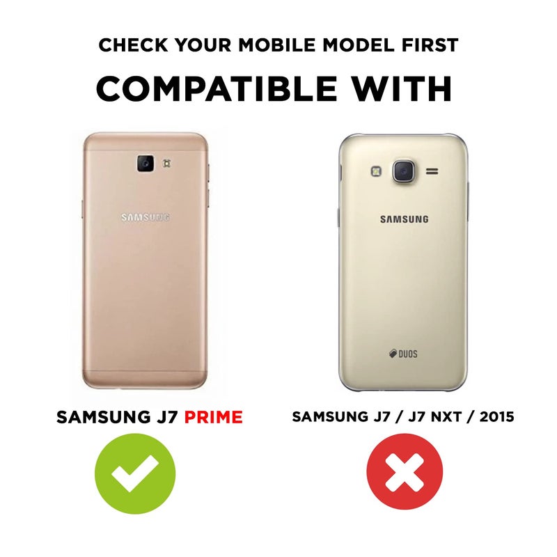 Pikkme Samsung Galaxy J7 Prime Flip Cover Magnetic Leather Wallet Case Shockproof TPU for Samsung Galaxy J7 Prime (Brown) - Image 2