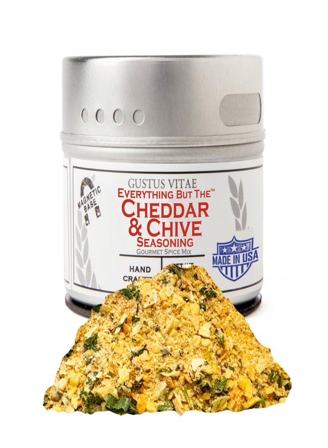 GUSTUS VITAE Everything But The Cheddar & Chive Seasoning | All Natural | Non GMO | Hand Crafted | 2.2 oz | Gourmet Spice Mix | Small Batch | Artisanal Rub | GLP-1 Friendly | Seasoning Blend | Sustainably Sourced | Magnetic Tin | Made in USA | Gustus Vitae - Image 1