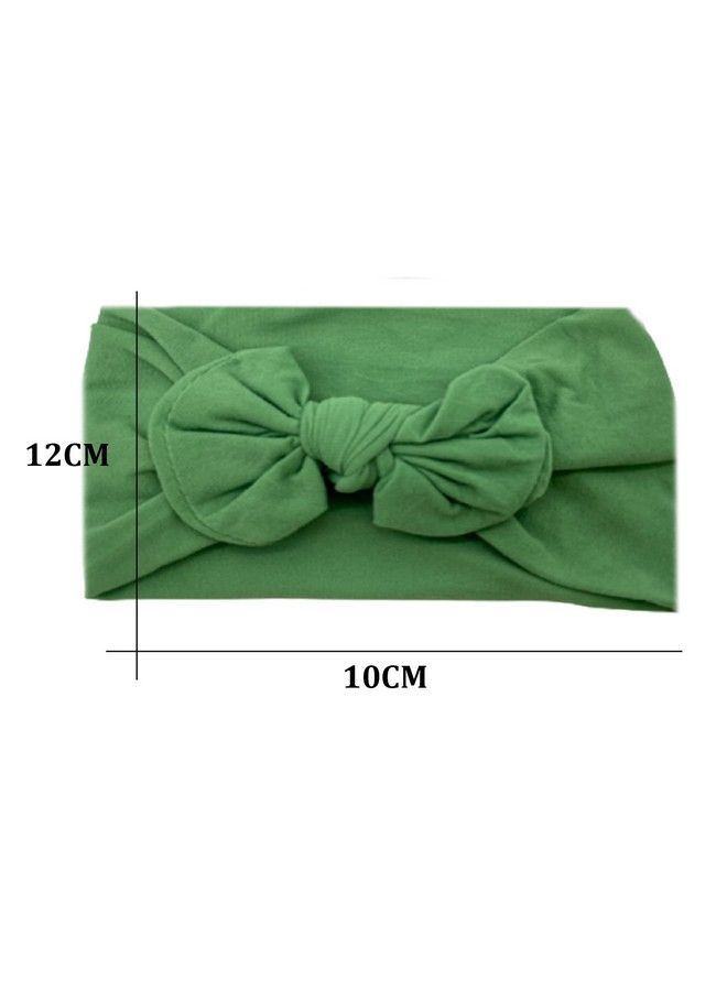 Syga Baby Girls Nylon Headbands Hairbands Hair Accessories Soft Comfortable Bow Headband Elastic Newborn Infant Toddlers Kids 0 6 Years Green - Image 4