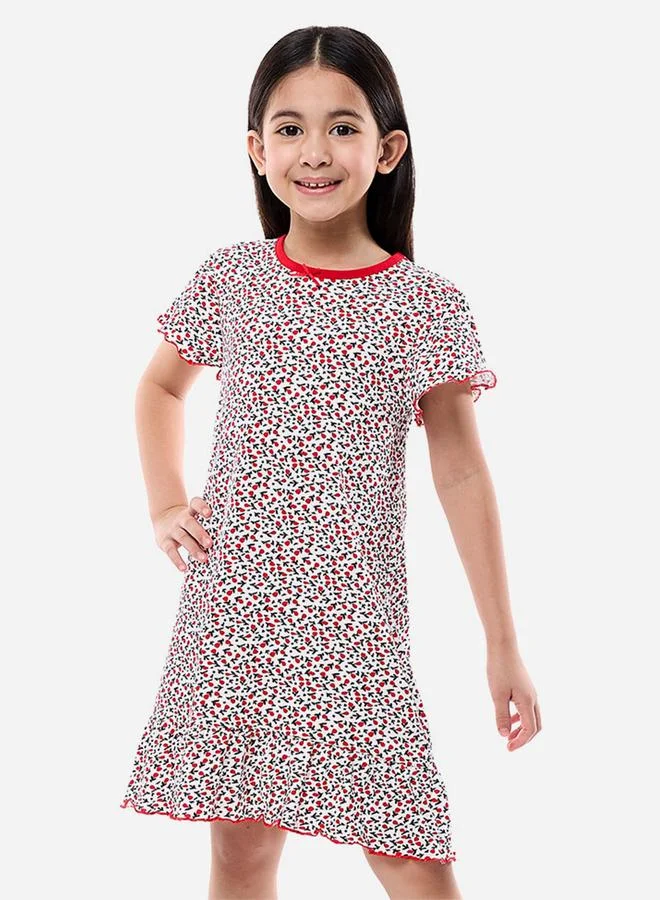 victor and jane Victor and Jane Printed Round Neck Short Sleeve Nightdress