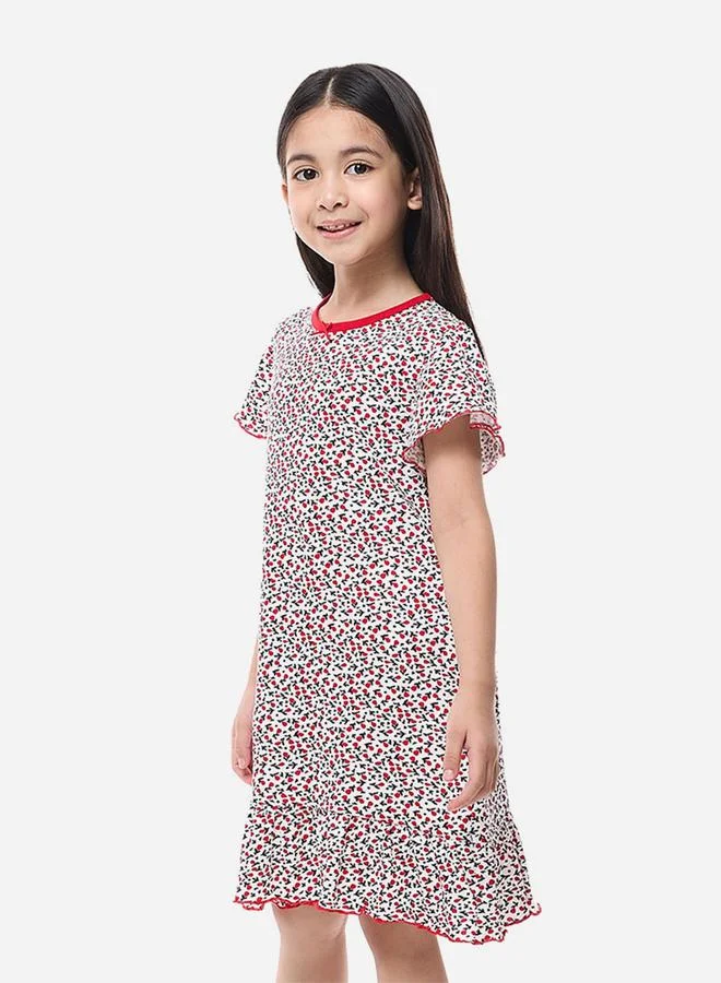 victor and jane Victor and Jane Printed Round Neck Short Sleeve Nightdress