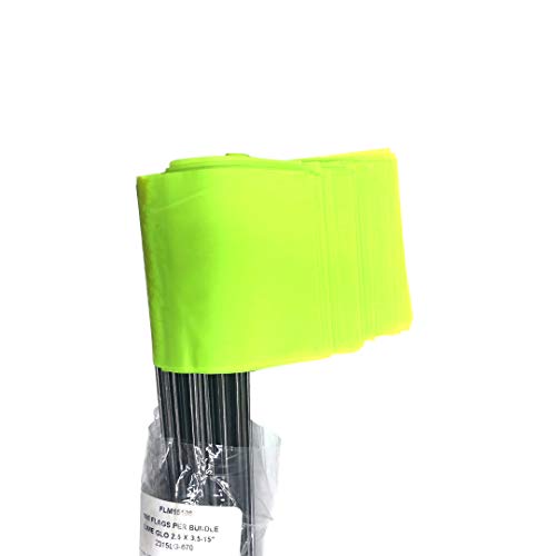 Swanson Tool Co. , Inc Swanson Tool Co FLM15100 2.5-Inch by 3.5-Inch Marking Flags with 15-Inch Wire Staffs, Lime, 100-Pack - Image 2