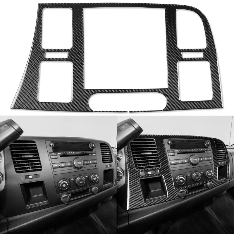 NVCNX Real Carbon Fiber Accessories for Chevy Silverado 1500 GMC Sierra 20072013 2008 2009 2010 2011 2012 Dash Center Air Vent Panel Cover Interior Trim Sticker Decal 1PC not for LTZSLTDenali - Image 2
