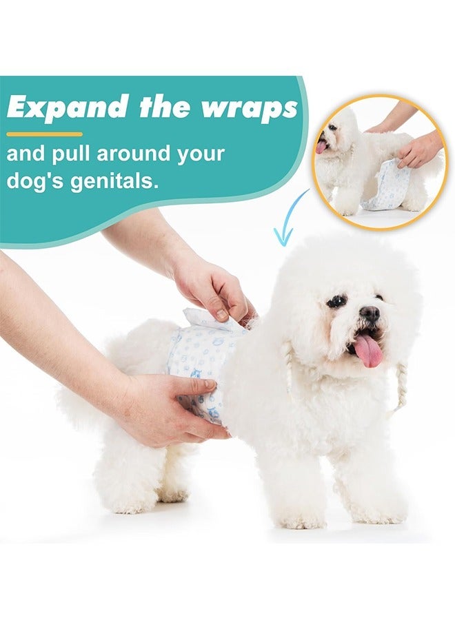 حفاضات طعام قابلة للتصرف للكلاب الذكور 10 قطعة، أغطية قابلة للتعديل مع ملاءمة خالية من التسرب، بطانات حفاضات جرو فائقة الامتصاص للكلاب الذكور، للتمثيل الغير إرادي والتبول المفرط. - Image 5