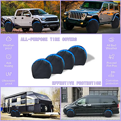 MORNYRAY Tire Covers 4 Pack,Waterproof Anti-UV Snow Sun Rain Tire Covers for RV,Truck, SUV, Trailer, Camper. - Image 5